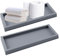 2 Stück Badezimmer Tablett, Badezimmer Tablett Grau Tablett Badezimmer Ablagetablett Bad Badezimmer Tablett Klein Badezimmer Tablett Waschtisch, für Seife, Handtuch, Parfümhalter, Rechteckig (L)