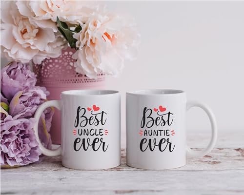 Best Uncle Ever and Best Auntie Ever Gift Mug, Uncle Mug, Auntie Mug, Coffee Mug Happy Birthday, Christmas, from Niece and Nephew
