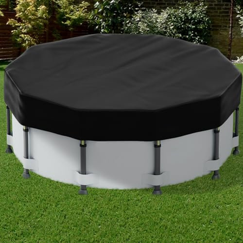 12FT Pool Covers for Above Ground Pools, Safana Round Pool Winter Cover, Tear Resistant Fabric Swimming Pool Covers, Superior Strength & Durability, Prevent Leaves, UV Resistance, Prevent from Debris
