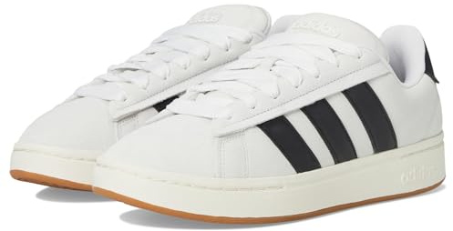 adidas Men's Grand Court Alpha 00s Sneakers, Crystal White/Black/White, 5.5 Wide
