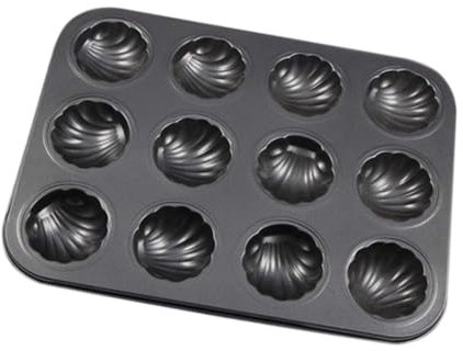 Plateau de Cuisson en Forme de Coquille, Moule à Madeleine antiadhésif à 12 cavités, Moule à gâteau en Acier au Carbone, Plateau de Cuisson en Forme de Coquille, Moule à gâteau antiadhésif, Plateau à