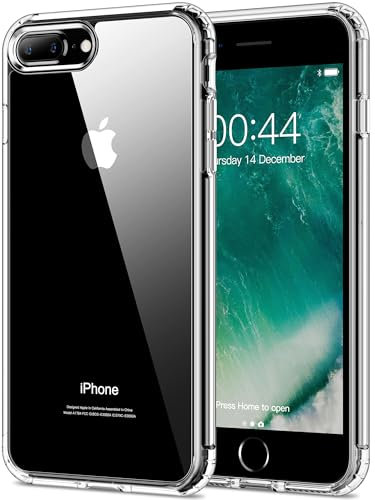 HOOMIL Clear Case for iPhone 7 Plus/iPhone 8 Plus (5.5-Inch), Anti-Yellowing, Anti-Scratch, Shockproof Protective Phone Cover - Crystal Clear