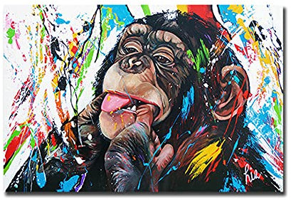 Papier Peint Panoramique 130X150 Gorille Papier Peint Mural,Décoration Murale,Papier Peint Toile À L'Huile,Panoramique Papier Peint