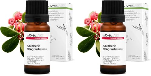 BIO - Fragrant Wintergreen Essential Oil - 10mL - 100% Pure, Natural, Chemotyped and AB/Cosmos Certified - AROMA LABS (French Brand) (Pack of 2)