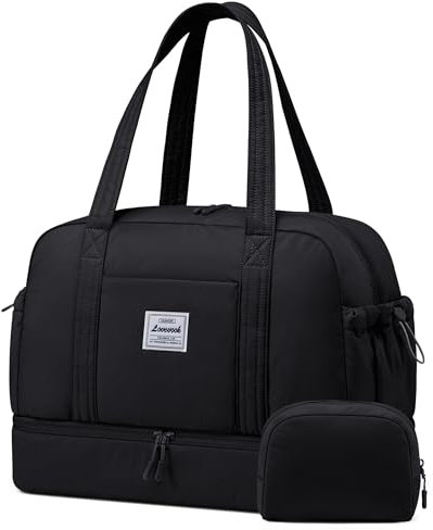 LOVEVOOK Reisetasche Damen, Leicht Puffer Handgepäck Tasche Groß Weekender Travel Duffle Bag Women Kliniktasche Geburt Mama Set Sporttasche mit Schuhfach Carry On Cabin Luggage für Flugzeug Reise Gym