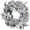 LED Tannenkranz mit Schnee und Blumen warm weiß beleuchtet - 51 cm mit 35 LED - Weihnachtskranz Batterie betrieben mit Timer - Tischkranz Türkranz Deko Kranz für Weihnachten Advent Winter