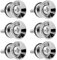 6 Stück Gitarrengurt Knöpfe Metall Gitarrengurt Endknopf, Strap Buttons Endpins, Gitarrengurt Endpin Gitarrengurt Endknopf mit Befestigungsschrauben und Gummi Kissen, Silber