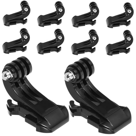Housoutil 10pcs J-hooks Buckle Mount Kit for Action Cameras Vertical Surface Thumb Screws Compatible Smartphones and 360 Cameras