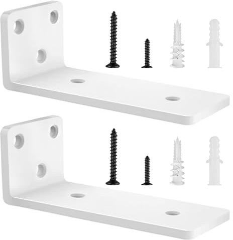 2 Pezzi Supporti per Scaffali, Staffe per Mensole Pesanti, Supporti Mensola Reggi Mensola Porta Mensole da Muroper la Casa, la Cucina e l'ufficio | 15cm, Portata 70 Kg (Bianco) 6in