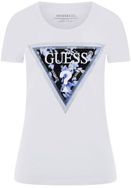 T-shirt donna Guess triangle flower tee bianco ES25GU11 W5RI00J1314 G011 XXL