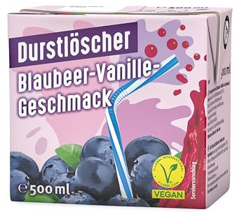 Durstlöscher Blaubeer-Vanille: Erfrischungsgetränk mit Blaubeer-Vanille-Geschmack, Pfandfreies Trinkpäckchen, Vegan, Fruchtsaftgetränk ohne Kohlensäure, Ideal Für Unterwegs & Zuhause, 24 x 500 ml