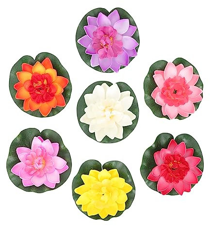 Garneck 7pcs Lebensechte Schwimmende Teichbrunnen Garten Terrasse Und Home Dekorationen