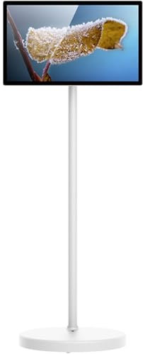 21.5 Inch Touchscreen Portable TV, 6GB RAM 128GB ROM Smart Mobile TV, 1920x1080 Screen Outdoor TV with 8 Million, Adjustable TV Floor Stand, Rotatable Casting TV