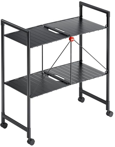 Hailo Quickboard – Mobile Universalablage mit Rollen - klappbar & platzsparend - vielseitig einsetzbar - pro Ablagefläche belastbar bis max. 10 kg - schwarz matt