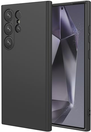 OEURVQO Case for Samsung S24 Ultra,Liquid Silicone Case,Anti-Scratch Soft Microfiber Lining,Full Body Protective Phone Cover for Samsung Galaxy S24 Ultra,Black