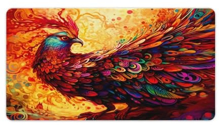 QSYFNBZL Mouse Pad Phoenix Desk Mat Smooth Glide Feeling with Steady Controlstitched Edges Uniform High Density Rubber 40x75cm