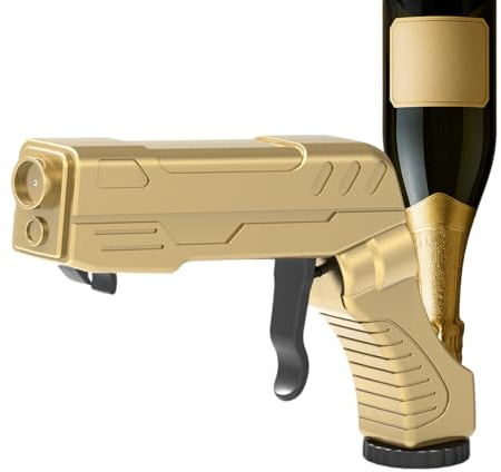 Bibykivn Legierung Champagner Spritzpistole, Der Pistolenkörper verfügt über einen Flaschenöffner, Spraypistole, Champagne Gun, Bierpistole, Bubbly Shooter, Bar-Tool, Pool/Strand/Hochzeit (Golden)