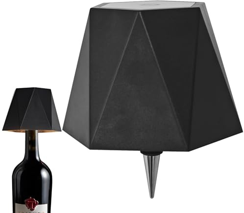 Yurosuis Lampada Bottiglia di Vino,LED Ricaricabile 3 Colori Paralume Senza Fili - Luce Tappo per Bottiglia di Liquore Senza Cavo | per Luci d'Atmosfera Comodino Soggiorno Cucina Sala Pranzo