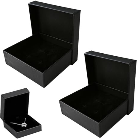 Larebidtex 2 piezas caja regalo,cajitas regalo pequeñas - Cajas para Joyas Negras para Almacenamiento y Presentación - para Artesanos y Envoltorio de Regalos
