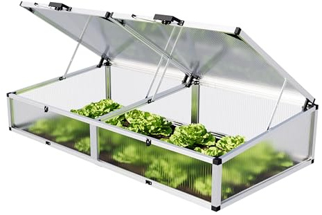 GFP Frühbeetkasten 205 x 103 cm Frühbeetaufsatz Doris, Aluminium mit Polycarbonat Doppelstegplatten