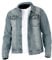 NOROZE Men's Washed Denim Western Trucker Jacket Classic Buttoned-cuffs Casual Outerwear (Blue, XXL)