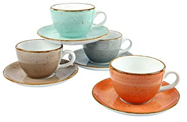 Creatable, 17725, Serie Vintage Nature, 8-teiliges Geschirrset, Kaffeetassen Set aus Porzellan, spülmaschinen- und mikrowellengeeignet, Made in Europe