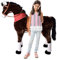 TE-Trend Pferde Spielzeug Schaukelpferd Pferd zum draufsitzen Stehpferd Reitpferd Spielpferd zum Reiten als Mädchen Geschenk mit 112cm Kopfhöhe Dunkelbraun