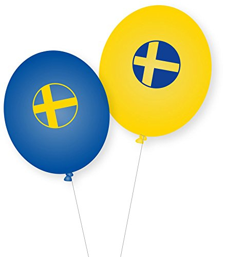 DH-Konzept 8 Luftballons * SCHWEDEN * als Deko für Mottoparty, Länderparty und Geburtstag Ballons Party Set