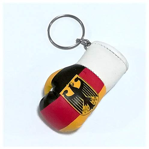 Sportfanshop24 Schlüsselanhänger/Anhänger für Schlüssel - Deutschland mit Adler - Boxhandschuh mit Schlüsselring, 7 cm groß
