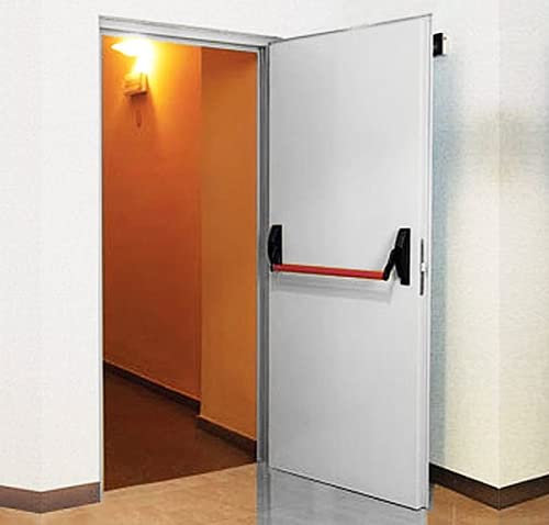 PORTA TAGLIAFUOCO PER CARTONGESSO REI 120 ANTINCENDIO - MISURA 100X215 - SPINGERE SINISTRA - SERRATURA E MANIGLIONE ANTIPANICO