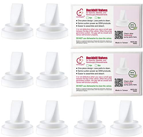 Nenesupply 8 pc Duckbill Valves Compatible with Medela and Spectra Pump Parts Use on Spectra S2 Spectra S1 and Medela Pump in Style Harmony Symphony Replace Spectra Duckbill Valves and Medela Valve