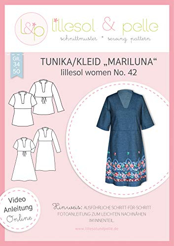 lillesol & pelle Schnittmuster lillesol Women No.42 Tunika/Kleid Mariluna in Größe 34-50 zum Nähen mit Foto-Anleitung und Video