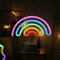 ENUOLI LED Cute Colorful Neon Rainbow Sign Lights Rainbow Neon Light with Base Battery Powered Rainbow Indoor Night Light Decoration for Kids Room Living Room Festive Party Wedding Party