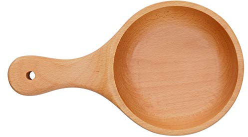 Haofy Bol de service en bois, bol à salade de cuisine bol de nouilles avec poignée, bol en bois de style japonais pour un usage quotidien ou une décoration(#2)