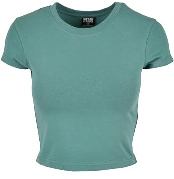Urban Classics Women's Ladies Stretch Jersey Cropped Tee T Shirt, Paleleaf, XS UK
