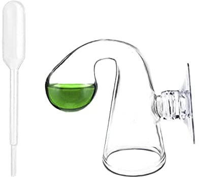 IAFVKAI CO2 Drop Checker for Aquarium Glass Capacity Monitor CO2 Detector with Suction Cup for Planted Fish Tank