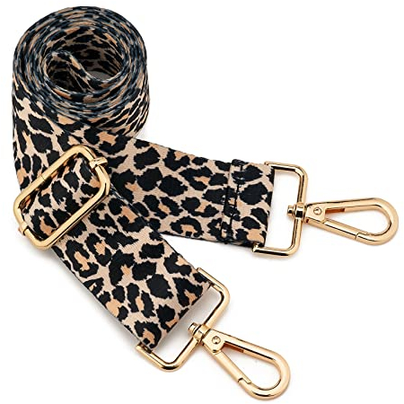 Wide Shoulder Strap Adjustable Replacement Belt Crossbody Canvas Bag Handbag((3.8CM) Leopard2)