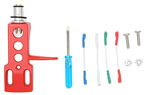 Porta Testina per Giradischi, Supporto per Stilo in Vinile Testina per Fonografo Porta Stilo per Giradischi Universale Supporto per Testina Fono per Giradischi LP Sostituzione con 4 Cavi(rosso)