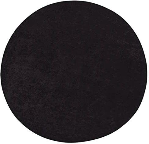 vidaXL Teppich Waschbar Antibakteriell Schalldämpfend Kurzflor Wohnzimmerteppich Läufer Flurteppich Bodenteppich φ120cm Anthrazit rutschfest