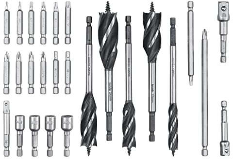 kwb 26-teiliges Promotion-Set Bit- und Bohrerset für Holz, inkl. Holzbohrern mit Gewindespitze 12-24 mm und TX-Bits, limitierte Stückzahl
