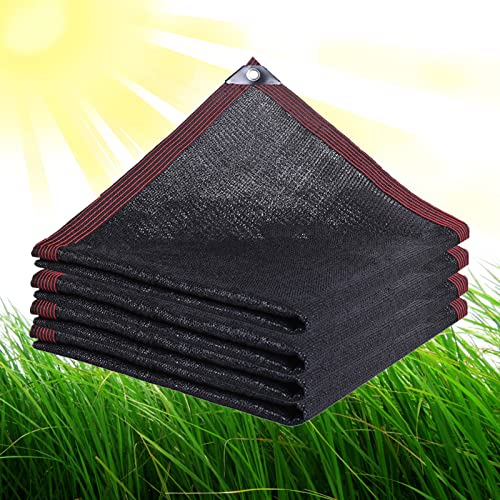 YSUEFIJO Schwarz Schattiernetz Gewächshaus 3x3m Sommer Sonnenschutz Schattierungsnetz, 90% Shading Rate Sonnenschutznetz mit Osen für Balkon Garten Zaun Garten Blumen Anlage Pflanze