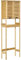 kleankin Étagère de Toilettes Meuble de Salle de Bain Dessus Toilette WC avec Placard 2 Portes et étagère Ouverte 60 x 23 x 173 cm Bambou