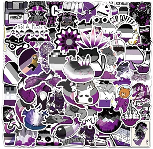 Lipfer 60pcs Asexuelle Pride -Aufkleber, LGBT -stolz Nicht -sexuelle Vinylaufkleber, Perfekt Für Wasserflaschen -Laptop -Scrapbooking -abziehbilder Asexual Pride Gift