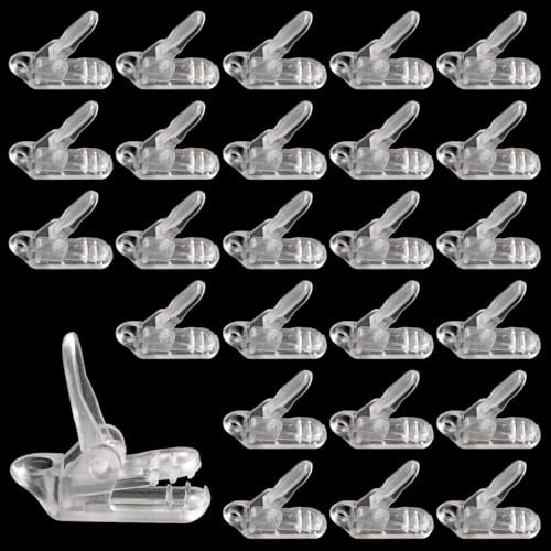 Lyeteung 25 Stücke Zelt Clips, Kunststoff Krokodil Klammern Planenhalter Clip, Plane Clips, Planen-Klemmen, Winddichte Markisen Clip für Outdoor, Transparent