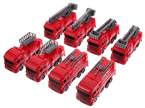 ibasenice 8 Stück Pullback Feuerwehrauto Spielzeug Bulk Hebebühne Feuerwehrauto Modelle für Kinder Kindergeburtstag Feuerwehrmann Partyzubehör Feuerwehrmann