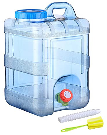 Starnearby Tanica per Acqua con Rubinetto 5L-22L, Serbatoio per Acqua Potabile, Bidone Acqua con Rubinetto, Contenitore per Acqua da Campeggio con Tubo e Spazzola per attività all'aperto (15 l)