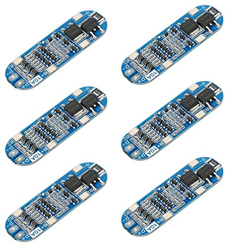 JESSINIE 6Pcs 3S 10A Lithium Battery Protection Board 3S 11.1V 12V 12.6V 10A BMS Protection PCB Board for Li-ion Lithium Battery Cell