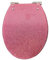 Wttfc Abattant WC Paillettes, Lunette de Toilette avec Frein de Chute et Charnière Réglable, Cuvette de Toilette Facile à Installer et à Nettoyer, Abattant WC en résine en Forme de O,Rose