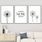 BIEMBI Yesterday Now Tomorrow Motivational Quote Poster Wall Art Print Minimalist Black White Dandelion Picture Decor Posters 50x70cmx3 rahmenlos