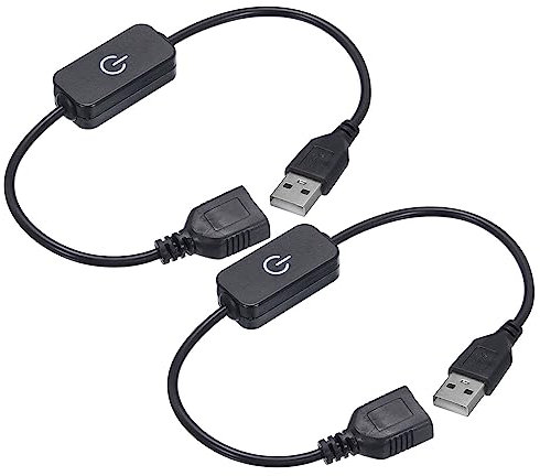 sourcing map Touch Dimmer Switch 5-24V USB Connector Suitable Inline Tact Switch for LED Light 2Pcs